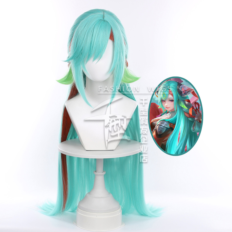 【Thousand Styles】 Honor of Kings Shao Siyuan Cosplay Wig Scalp Top Braided Hairstyle Green Long Hair