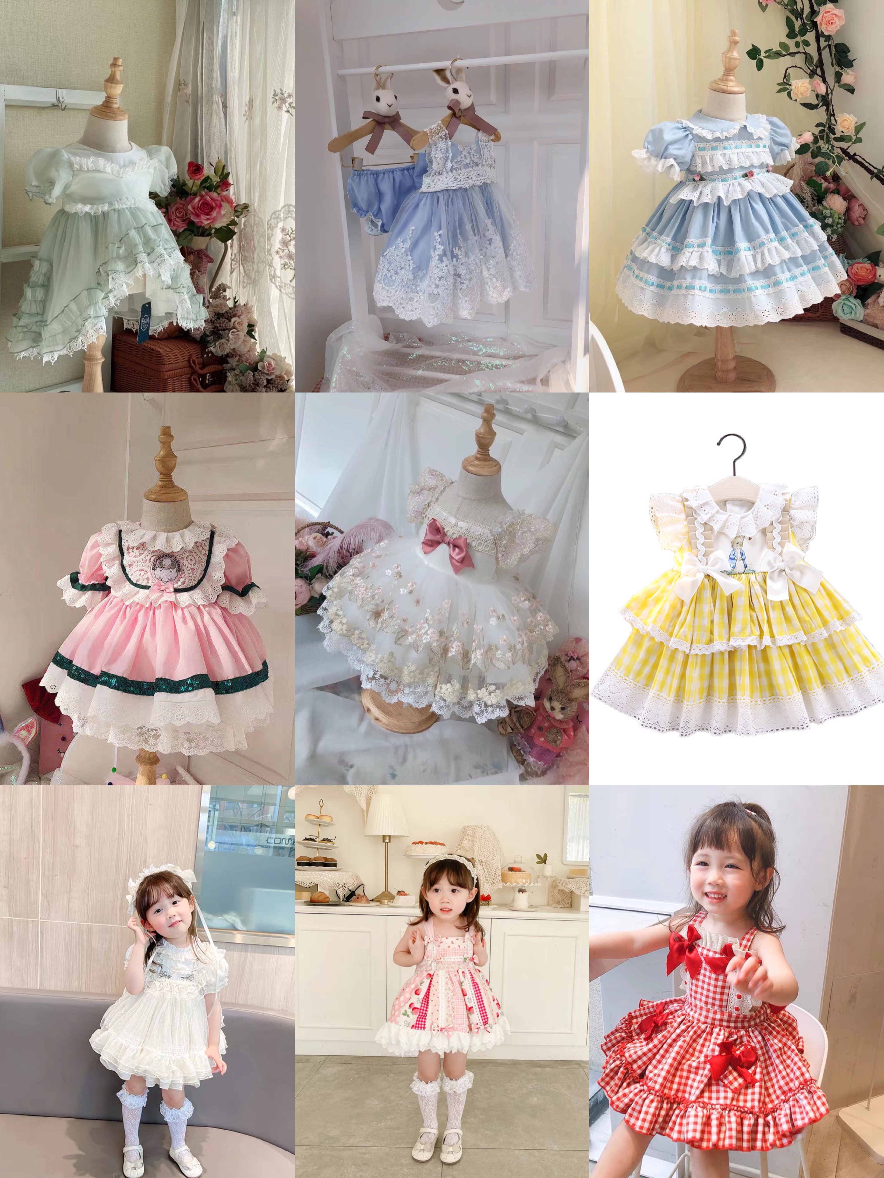 First birthday dress baby Spanish dress princess dress Lolita spring/summer bouffant dress summer style