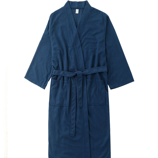 Summer Thin Bathrobe Women's Summer Sexy Fat MM Nightgown Men's Large Size Bathrobe Water-Absorbent Quick-drying Beauty Salon Couple's Pajamas