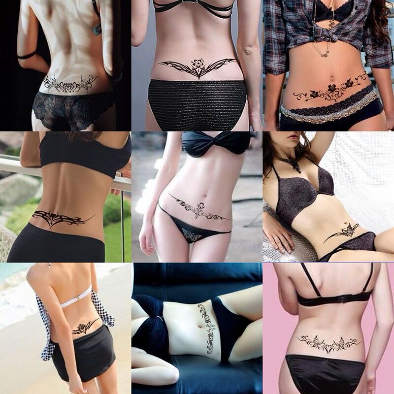 Waterproof Tattoo Stickers for Women, Long-Lasting, Realistic, for Neck, Sexy Waist, Abdomen, Scar Cover, Seductive, Long Strip Totem Design