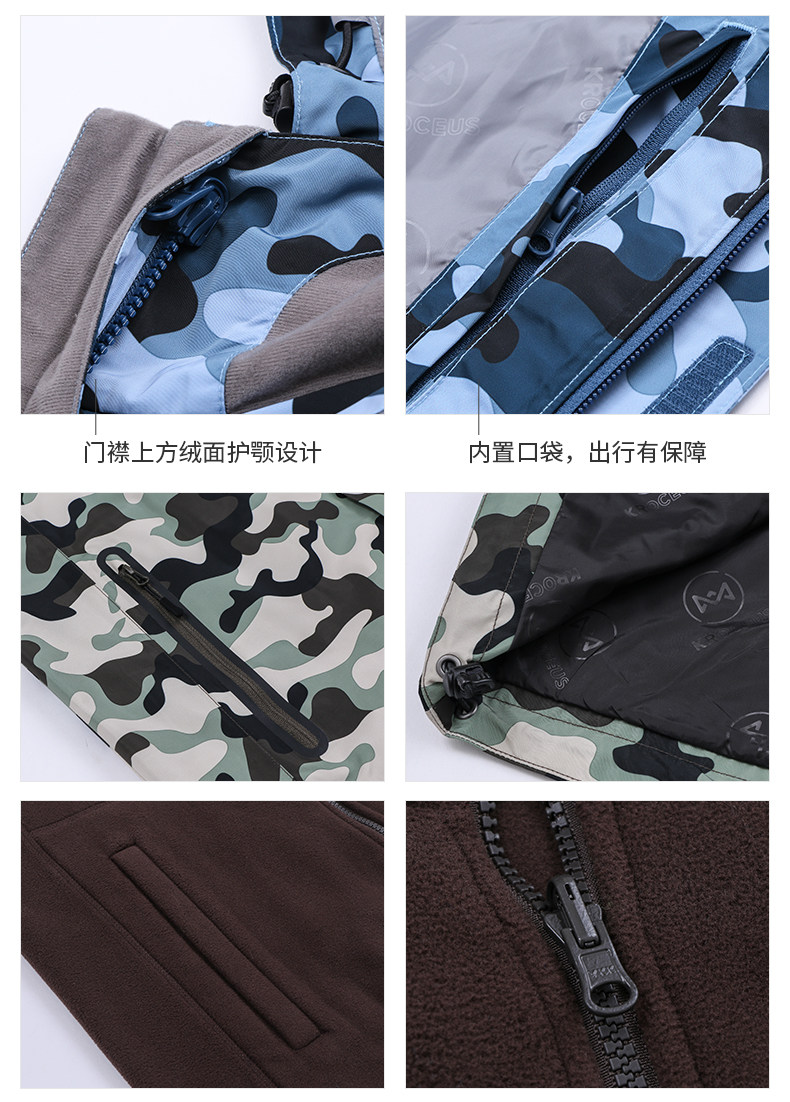 地球科学家 男 5K防水透湿 Polartec 200内胆 三合一冲锋衣 图23