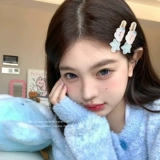 Милая синяя заколка для волос, челка, заколка-крабик, аксессуар для волос, шпильки для волос