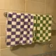 Клетчатое полотенце для шахмата фиолетовое белое+зеленый белый