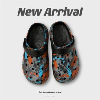 Imported men's clogs, non-slip beach shoes, summer personalized toe-toe slippers, fashionable outer wear, soft-soled slippers, men's trend