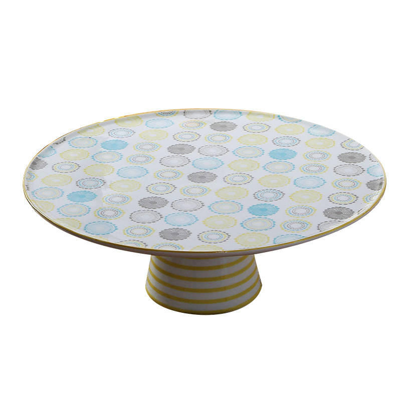  European ceramic elegant fresh style Fruit cake snack snack dessert high foot plate