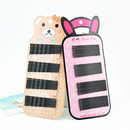 Cute ordinary black word clip high-quality hair clip pair clip top clip hair ornament head plate hair black steel clip