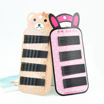 Cute regular black lined with quality hair clip pair of clip top clip hair trim head decorated with black steel clip