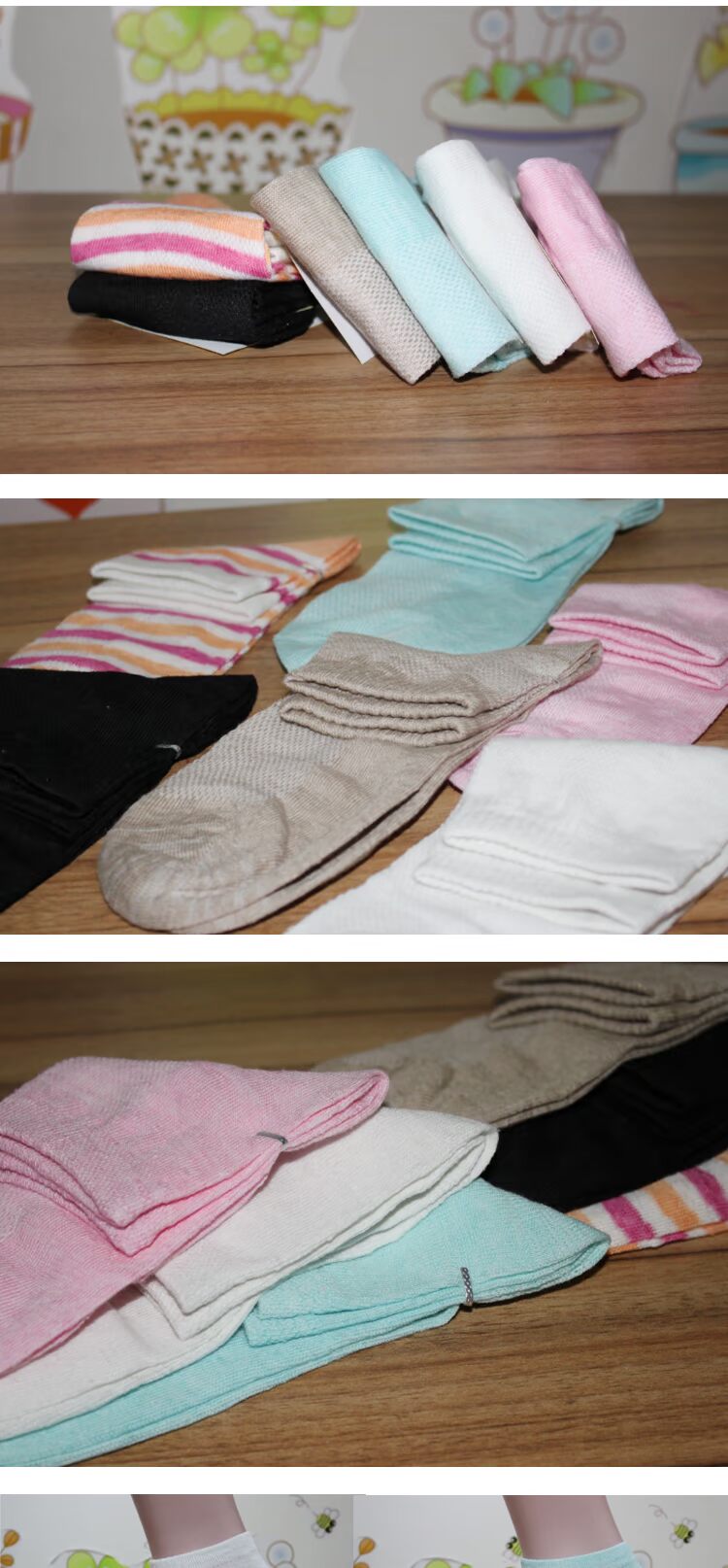 Hama Shuanghe mùa hè mùa của phụ nữ vớ thường trong vớ khử mùi feet mồ hôi thấm vớ linen vớ của phụ nữ quần vớ