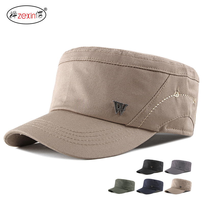 Korean version of cotton large size men's short hat brim flat hat spring and autumn outdoor leisure sunshade sunshade large head circumference duck tongue male