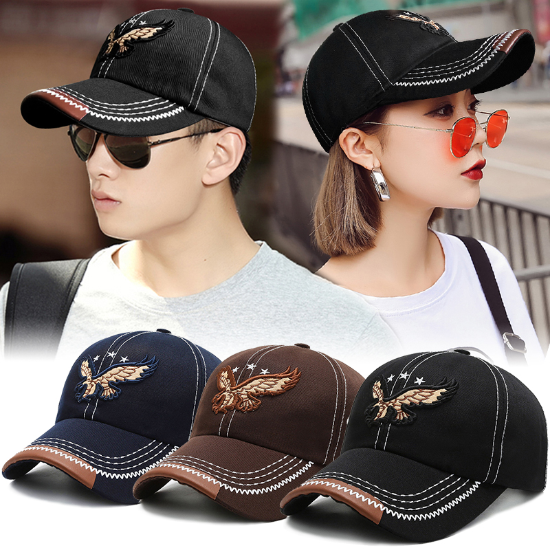 Men's Baseball Cap Spring Autumn Personality Trends Han Edition Embroidery Flying Eagle Duck Tongue Hat Men And Women Youth 100 Hitch Sun Hat