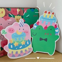 Big Only Pig At Home Original Cartoon Pig Frog Frog Birthday Standing Signs Decoration Standing Signs Creative Birthday Gifts