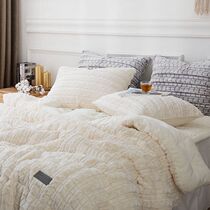 Korean straight hair high density long velvet derivative flannel simple short velvet bedding quilt flannel winter quilt