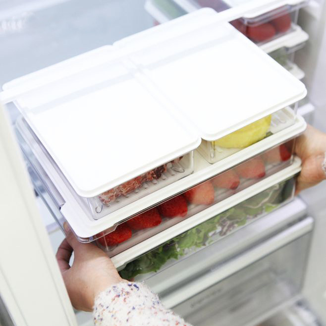 South Korea imported square plastic transparent seal microwave oven food refrigerator storage box Dumpling grain preservation box