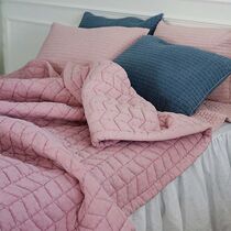 South Korea imported multi-color derivative seam super soft summer air conditioning blanket 3 sets of bedding 4 sets