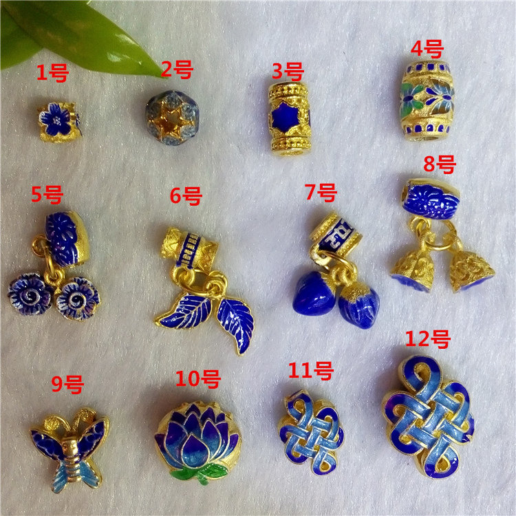 925 pure silver scenery blue blue lotus three pass bar gold bracelet south red necklace diy accessories