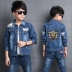 Trẻ em mặc 2018 áo khoác bé trai mùa thu mới mùa xuân và mẫu mùa thu 7 trẻ em lớn 9 trẻ em denim 10 áo khoác 12 tuổi ao phao tre em Áo khoác