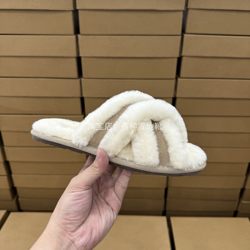 Henan Sangpo 2026 Winter New Wool Cross Slippers Casual Home Daily Furry Shoes Plush Open-Toe Slippers Henan Sangpo 2026 Winter New Wool Cross Slippers Casual Home Daily Furry Shoes Plush Open-Toe Slippers