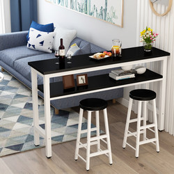 벽걸이 형 바 테이블 이중층 가정 거실 높은 테이블 바 식탁 밀크티 샵 테이블과 의자 조합 긴 테이블 좁은 테이블