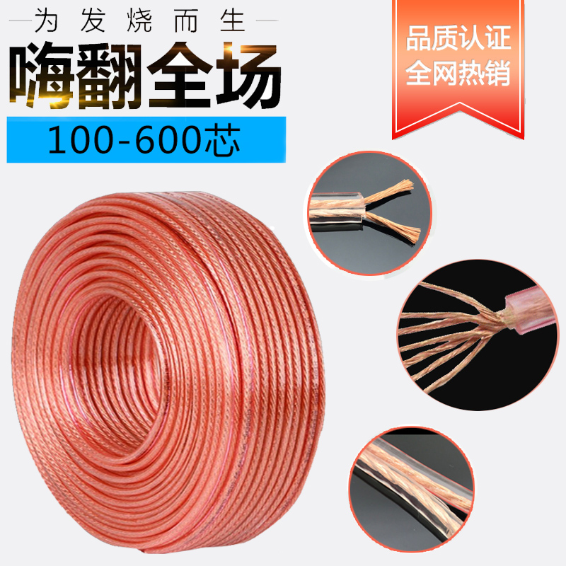 Professional pure copper audio cable fever-grade audio connection wire oxygen-free copper speaker wire power amplifier speaker loose wire