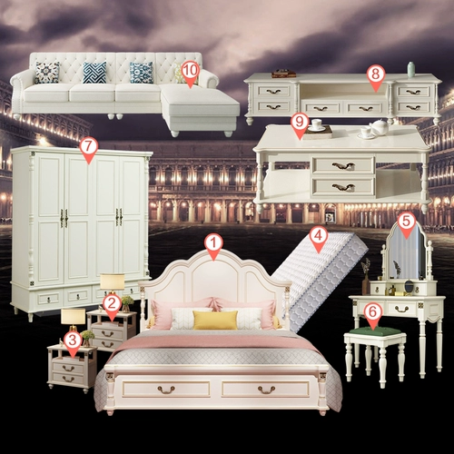 Мебель, современный корейский комплект для спальни, в американском стиле, европейский стиль, простой и элегантный дизайн