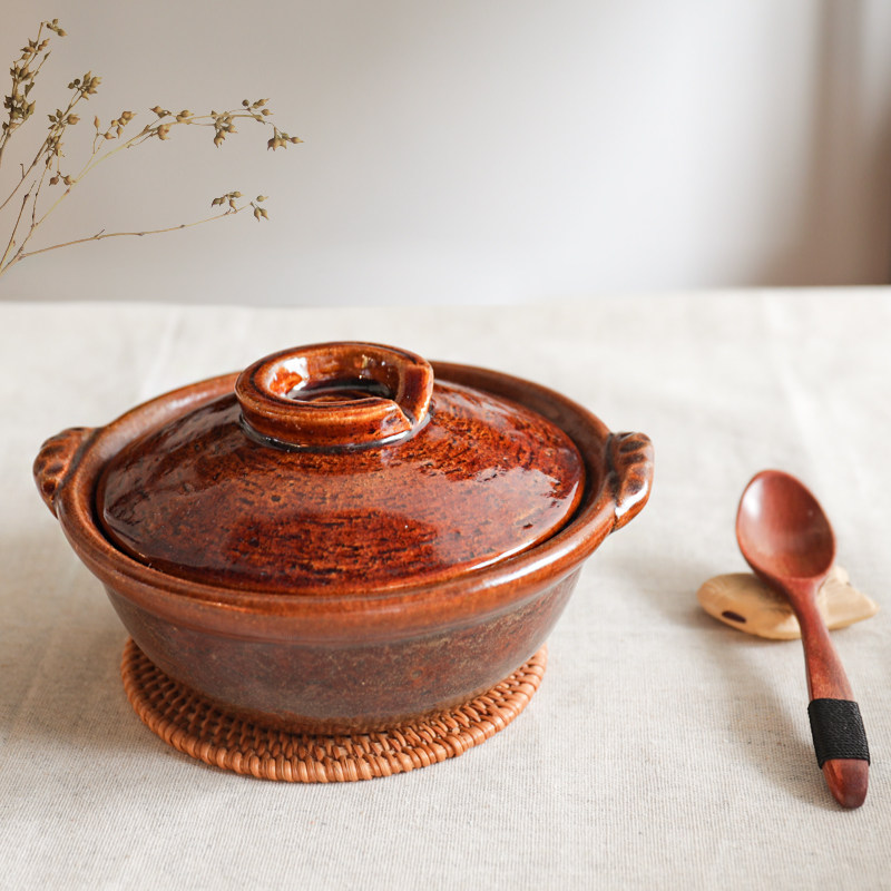 Small Sunflower house Japan Original Imported Six Pan Kilns Full Glazed Small Saucepan Mini Small Soup Pan One of the Edible Earth Pan