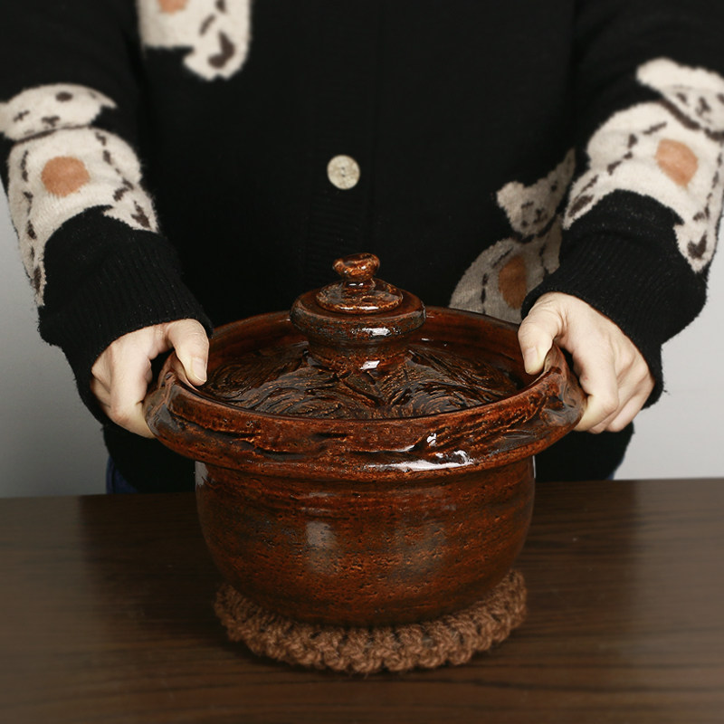 Kookugawa Machi House Japan Original Clothing Import Letter Le Burning Retro Full Glazed Rice Pan Casserole Saucepan Saucepan