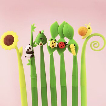 Creative and cute black needle soft silicone gel pen