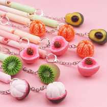 Creative cute hanging pen simulation fruit hanging pen girl heart beautiful pen hipster students high value black pen