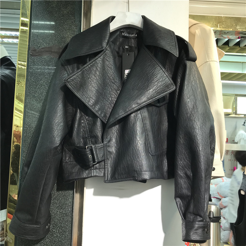 2019 mùa xuân và mùa thu thời trang mới thời trang Bike Risonn da Jacket Loose Pu da ngắn Leather Jacket nữ