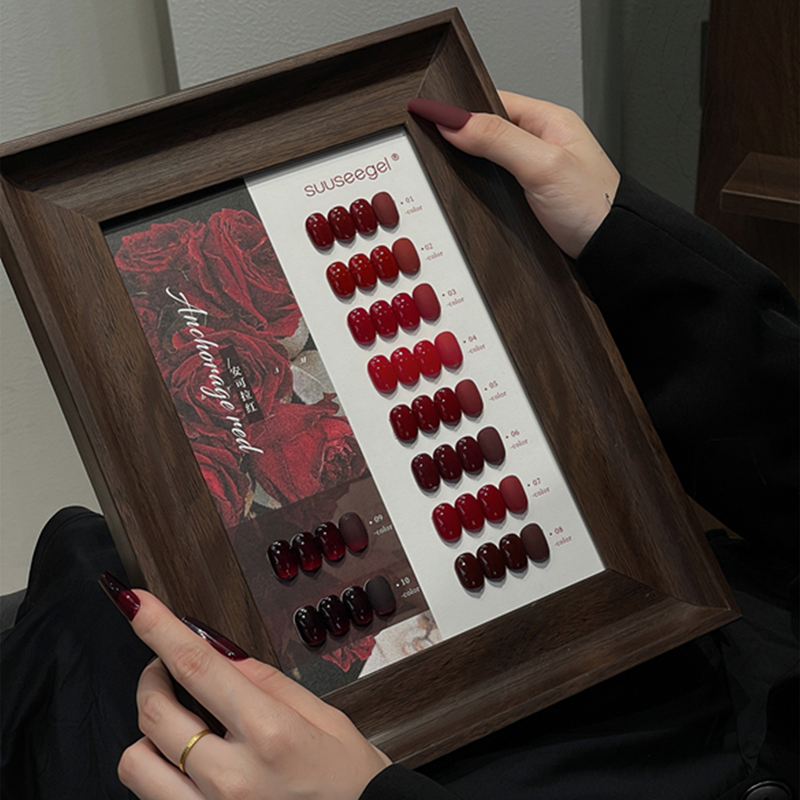 New Product 10 Colors Ancora Red Set Nail Polish Gel New Year Red Cherry Wine Red Black Red Nail Art Special