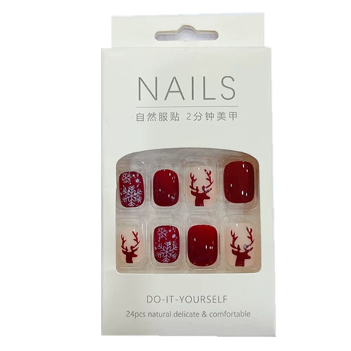 Накладные ногти для маникюра, наклейки для ногтей, съемный клей для ногтей, готовый продукт