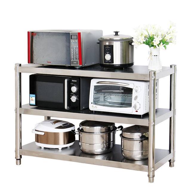 Kitchen stainless steel shelf floor multi-functional cabinet pot storage rack shelf household vegetable shelf