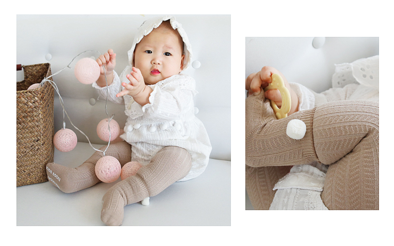 Tất mới mùa thu và mùa đông cho bé vớ chống trượt không xương lỏng lẻo Vớ bé 0-2-3 tuổi bóng trẻ em vớ cotton thời trang bé gái