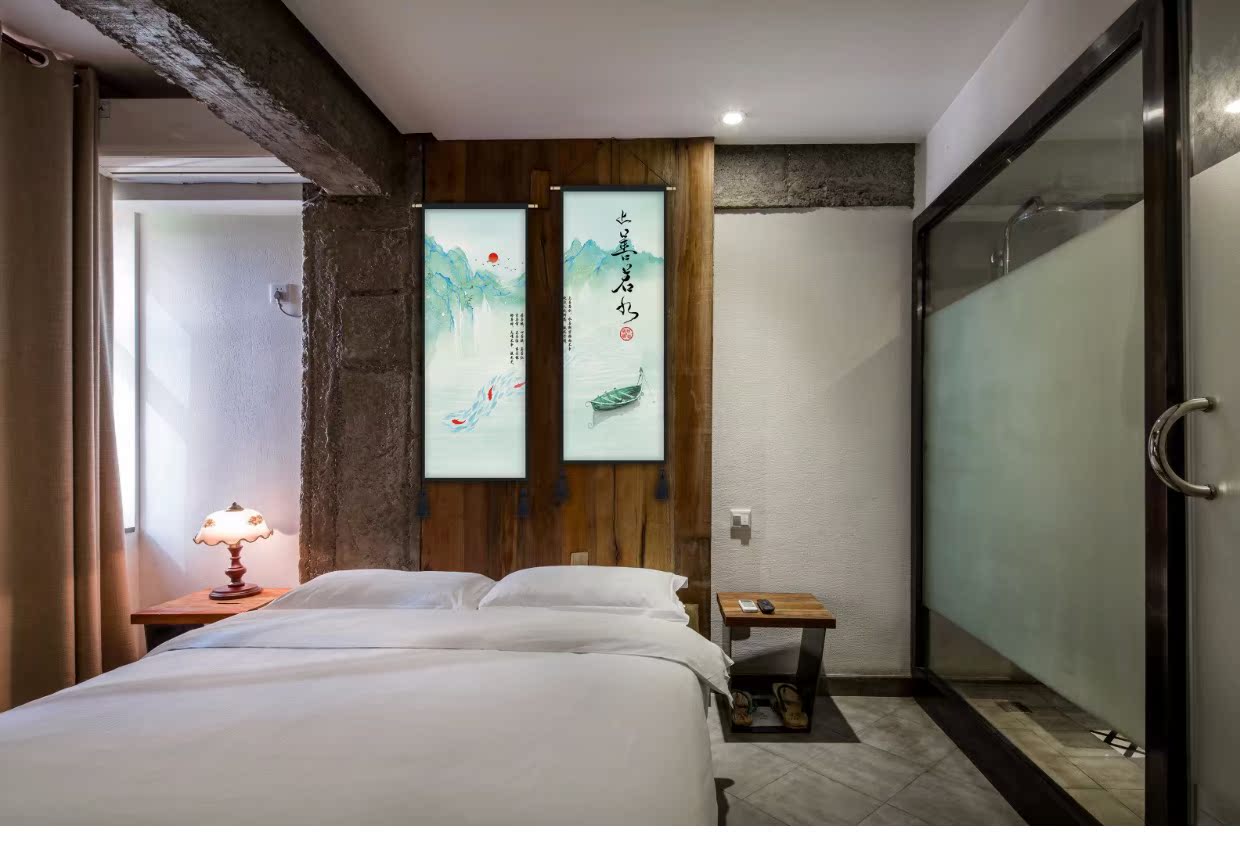 tấm thảm vải Trung Quốc bức tranh theo phong cách Trung Quốc trang trí phòng khách treo một bức tranh vải hộp vải lối vào bối cảnh mét chặn - Tapestry thảm decor vintage