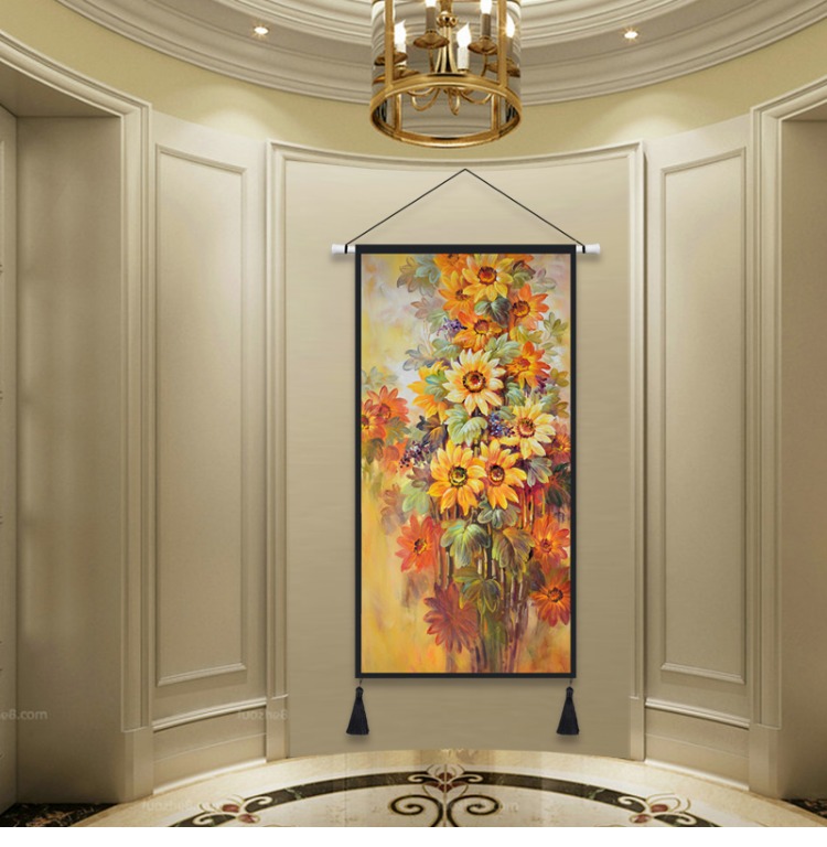 Hoa nghệ thuật cá tính tùy chỉnh tấm thảm phòng khách trang trí tường bức tranh vải lanh nghệ thuật phòng ngủ tấm thảm thảm decor treo tường