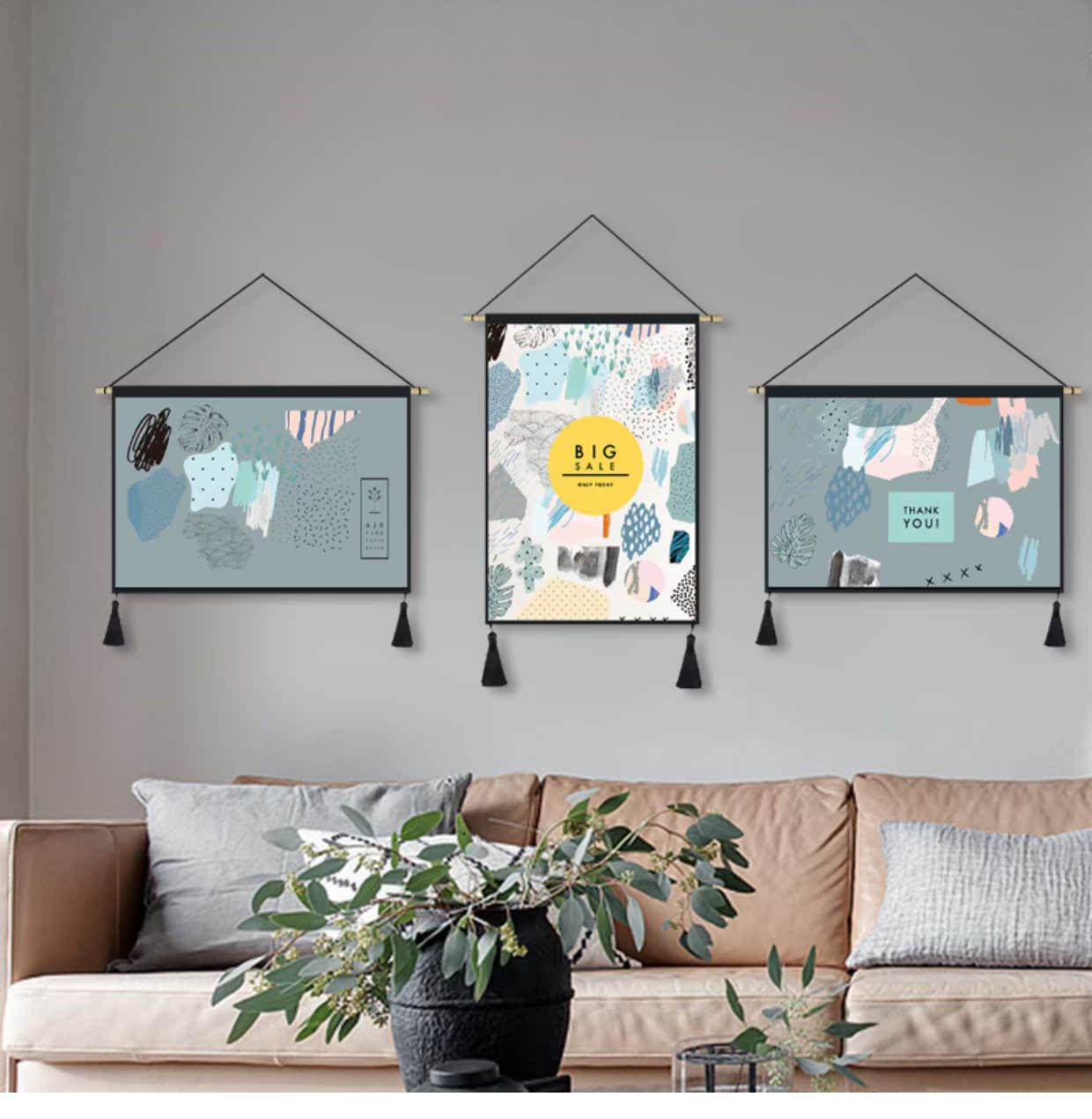 Tấm thảm gió Bắc Âu vải lanh nghệ thuật sơn đơn giản hiện đại châu Âu sofa nền tường trang trí phòng ngủ phòng khách tấm thảm thảm treo tường bản đồ thế giới