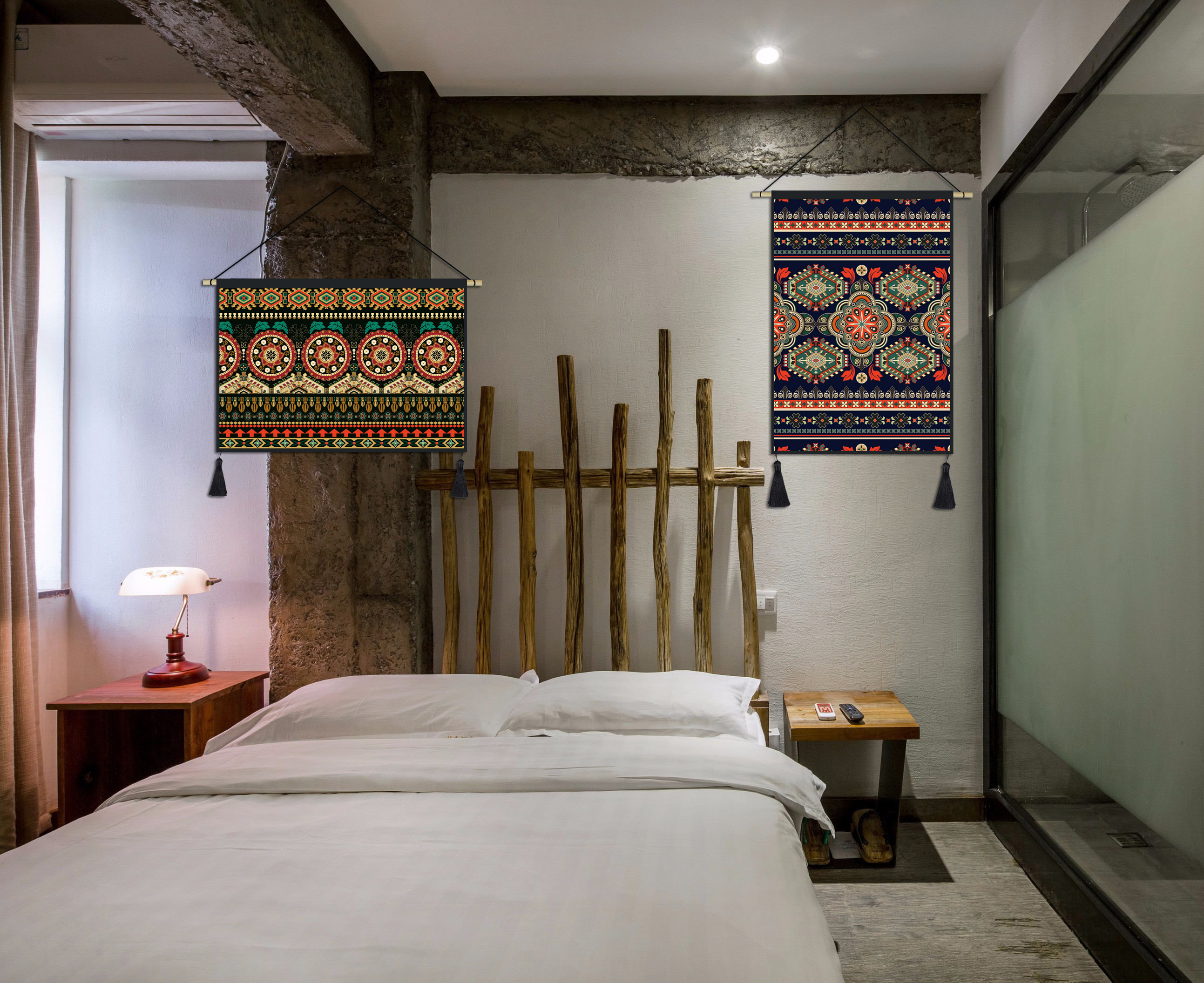 B & B trang trí bohemian tấm thảm vải mặt dây chuyền phòng ngủ tường tấm thảm tùy chỉnh vải sơn hiên hành lang sơn thảm treo tường