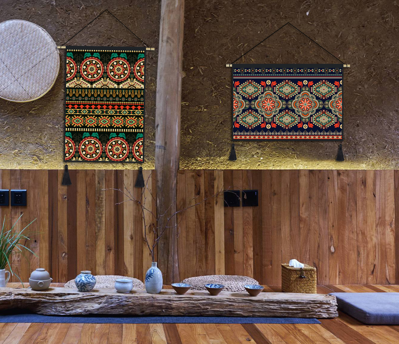 B & B trang trí bohemian tấm thảm vải mặt dây chuyền phòng ngủ tường tấm thảm tùy chỉnh vải sơn hiên hành lang sơn thảm treo tường