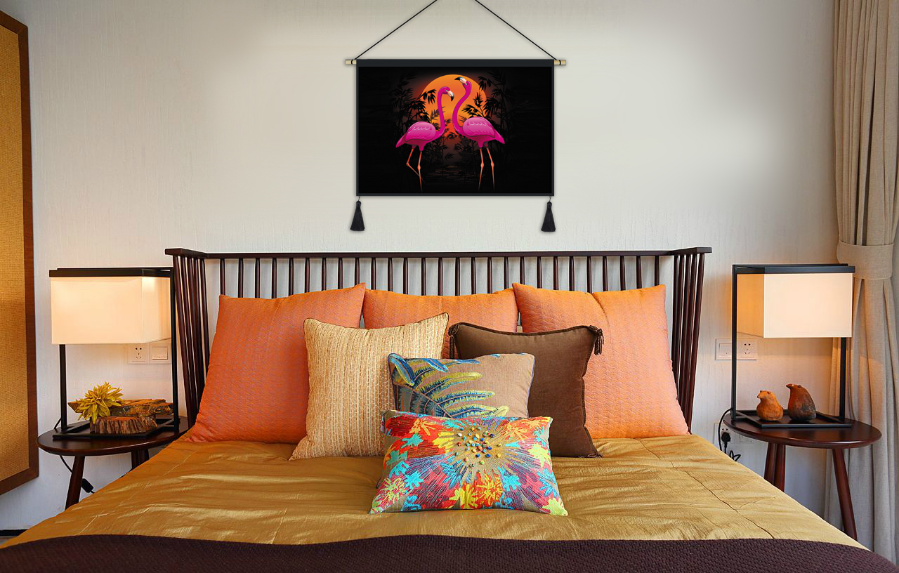 Flamingo ins vải tấm thảm nền treo nền vải giường sống tường phòng chặn vải lối vào bức tranh sơn trang trí - Tapestry thảm treo tường mandala