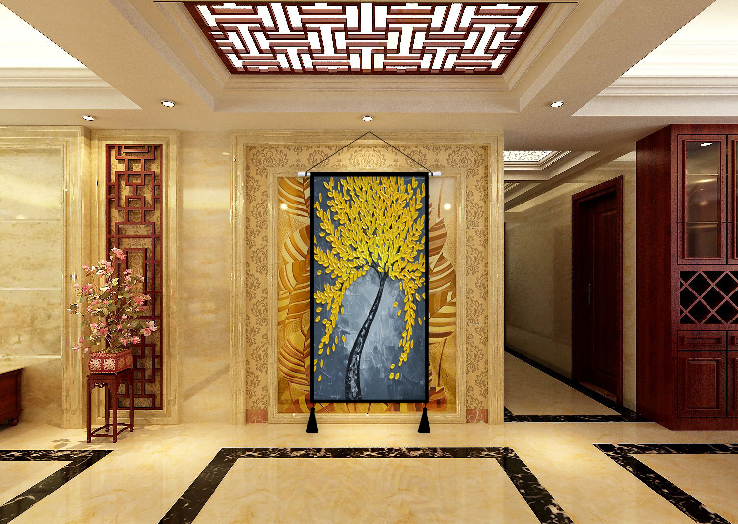 B & B vải trang trí may mắn may mắn vải sơn tường trang trí phòng khách hiên tấm thảm tấm thảm tường phòng ngủ phong thủy - Tapestry thảm trang trí phòng khách đẹp