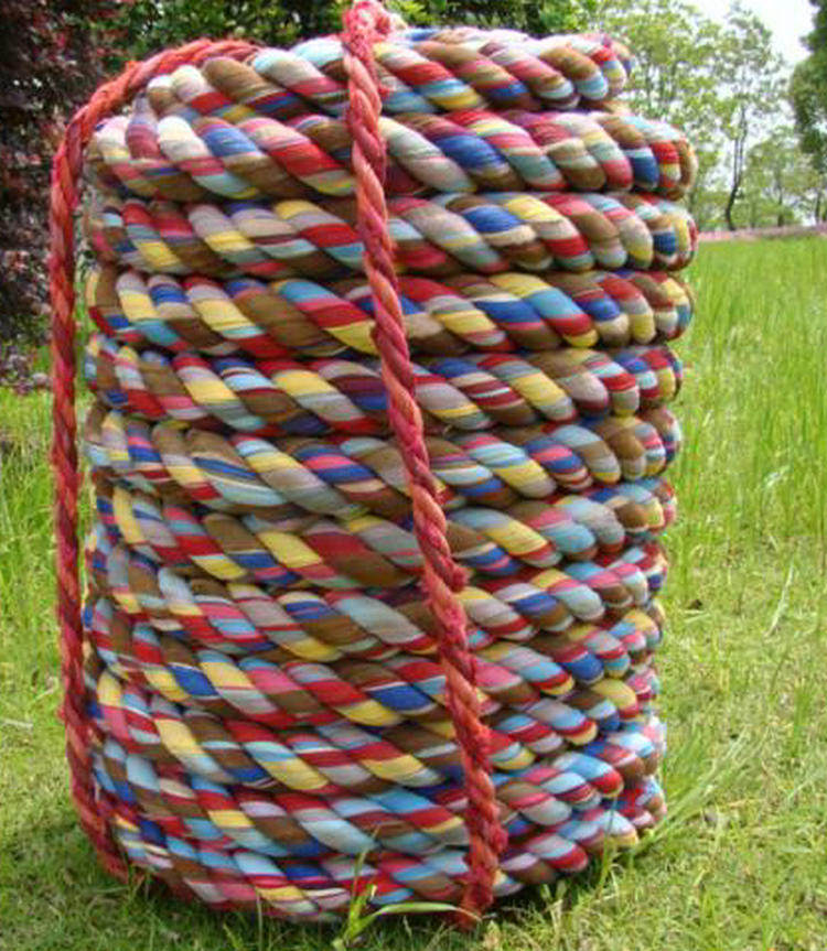 Flower cloth tug-of-war rope Cotton braided flower rope student adult race soft do not tie hands 15 meters 20 meters 25