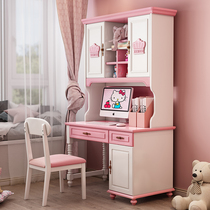 American childrens desk bookcase combination girl bedroom corner desk integrated home multifunctional computer desk 1 2