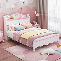 Childrens bed girl princess bed bedroom set combination pink butterfly 1 5 m youth single combination light luxury