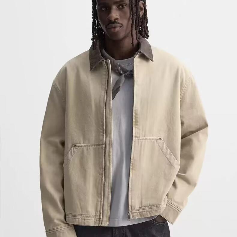 2024 Autumn/Winter New Men's Clothing Multi-Color Options Contrast Color Collar Cotton Zipper Jacket 6987322