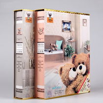 Teddy bear family insert type 7 inch 200 sheet 4D inch plastic can put album book large capacity