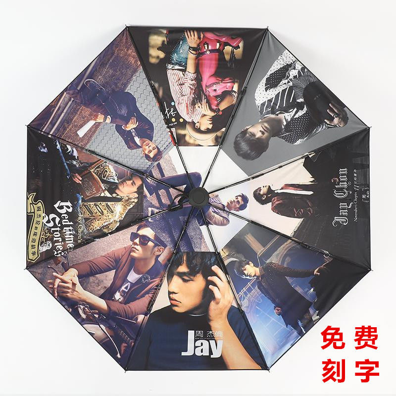 Star with the same CK umbrella female automatic folding parasol sunscreen anti-UV vinyl parasol ins wind