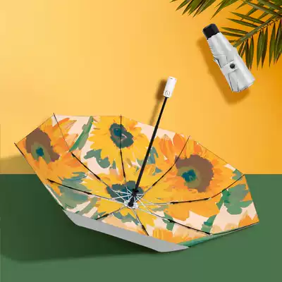 Japan CK parasol female sunscreen ultraviolet silver glue parasol sunny and rainy dual-purpose five-fold ultra-light compact portable