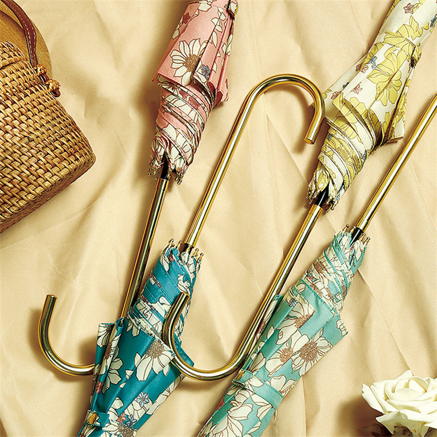 Japanese GM Parmbrella Female Senshin Small Qing fresh sun-proof UV straight rod automatic parasol sunshade dual