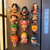 Aimant de réfrigérateur Luffy 3D tridimensionnel créatif Zoro Ace panneau à trous décoration de porte dentrée version Q dune pièce