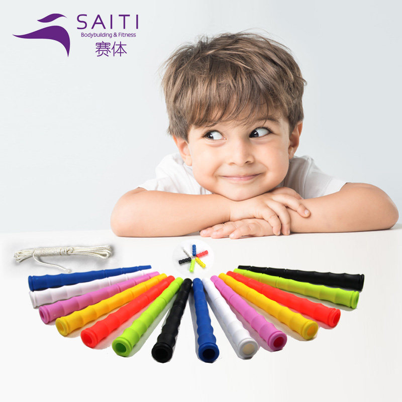 Competition body new rope skipping bamboo accessories parent-child bead skipping rope DIY bead skipping rope set